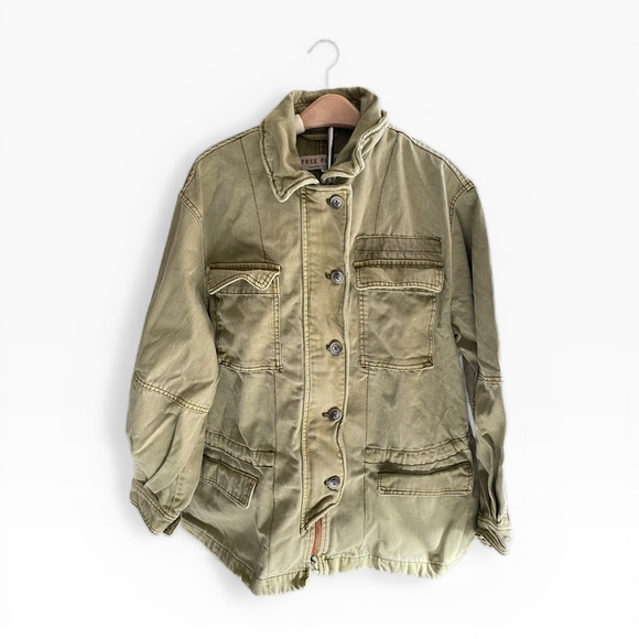 Free People Jackets & Blazers - Free People Utility Jacket Olive Green size XS 100% Cotton Military Style Cargo